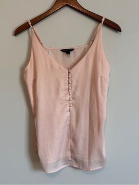 Banana Republic Satin Dressy Tank Women S Soft Pink Satin Tank Buttons Y2K Chic